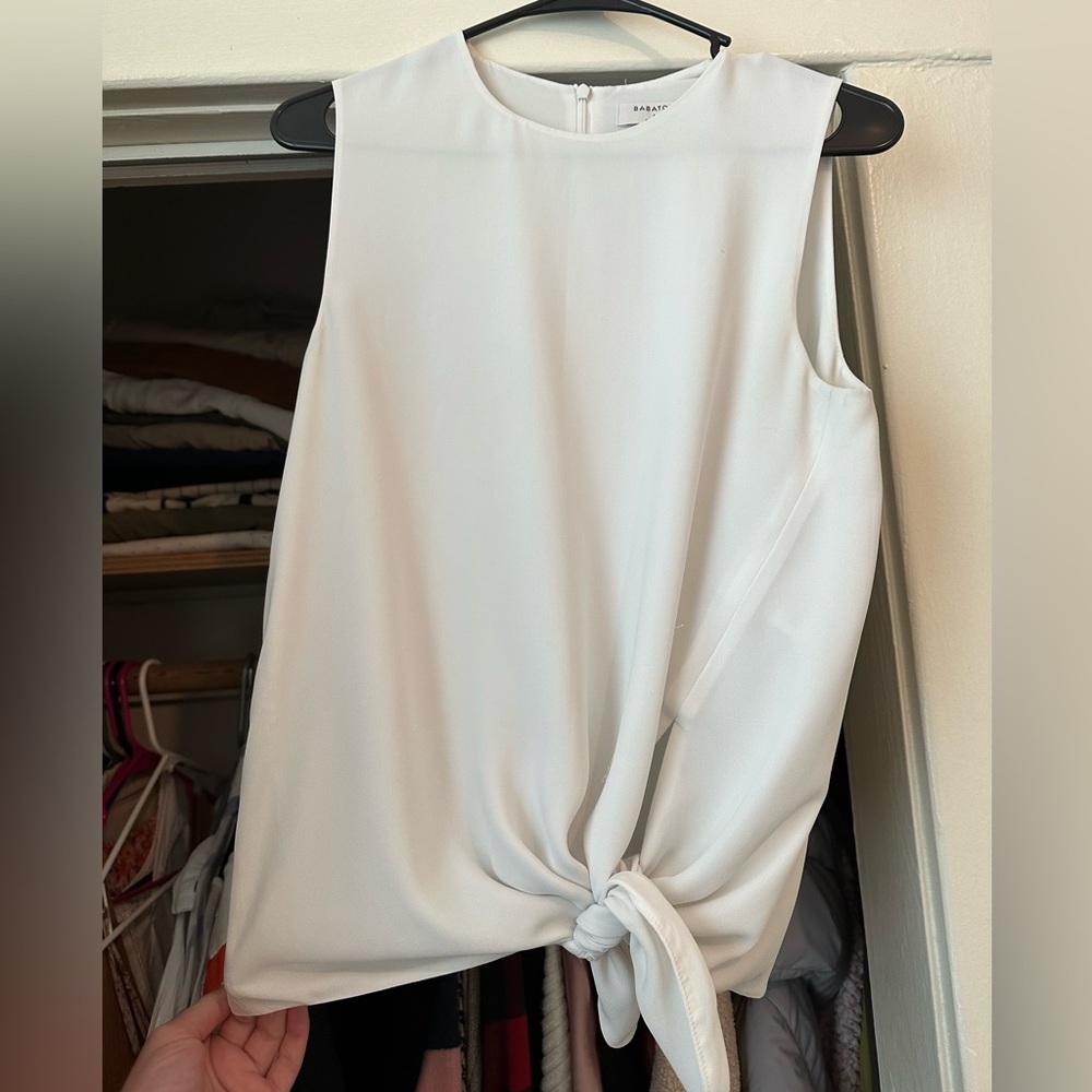 White Aritzia Babaton Tie-front Tank Top